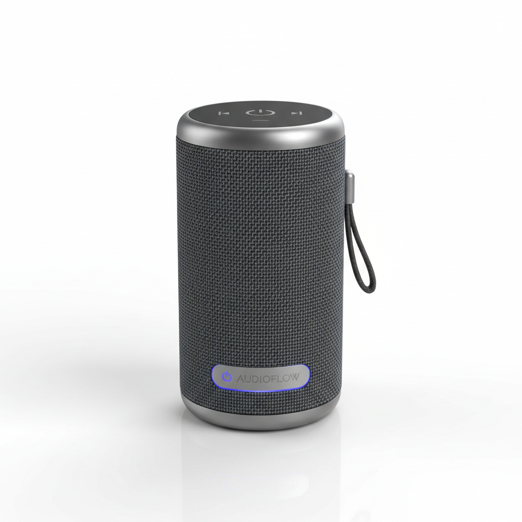 Portable Bluetooth speaker on white background