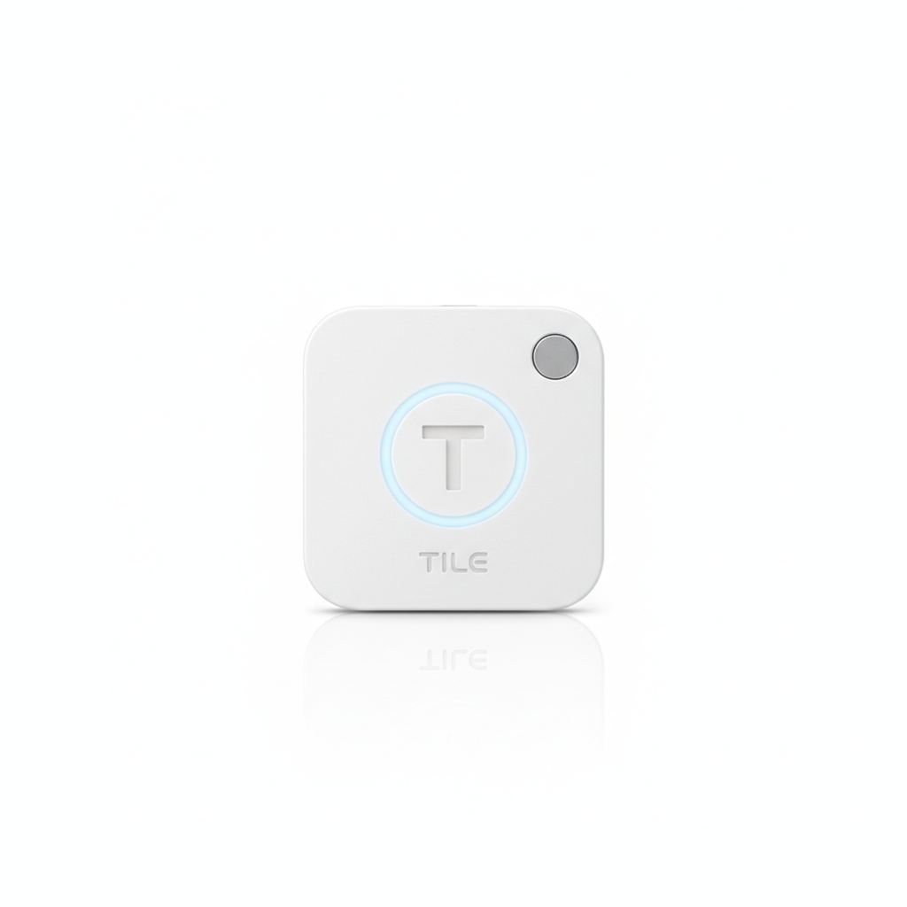 Bluetooth item tracker tile on white background