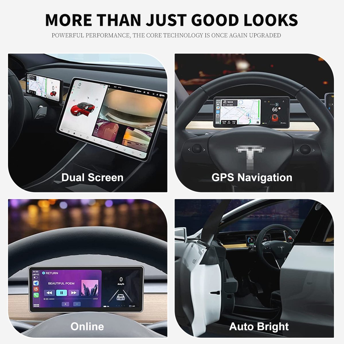 TESERY 9‘’ Carplay Instrument Dashboard Screen Display for Model 3 / Y